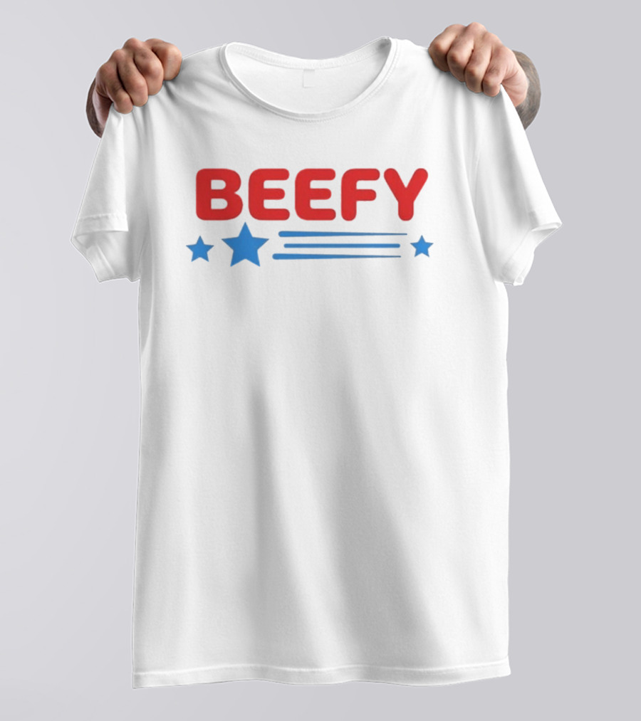 Beefy Star Gay Blue Stars Red T-Shirt