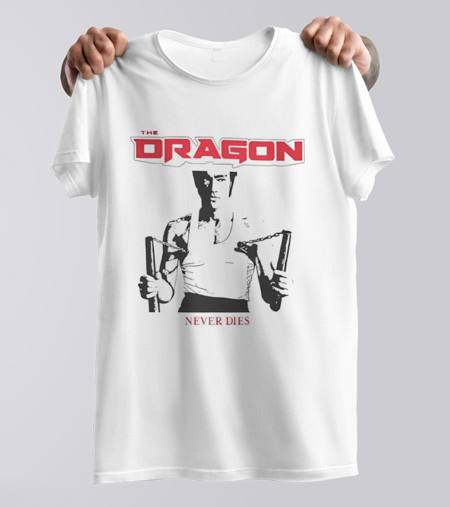 The Dragon Never Dies Bruce Lee Nunchaku T-Shirt