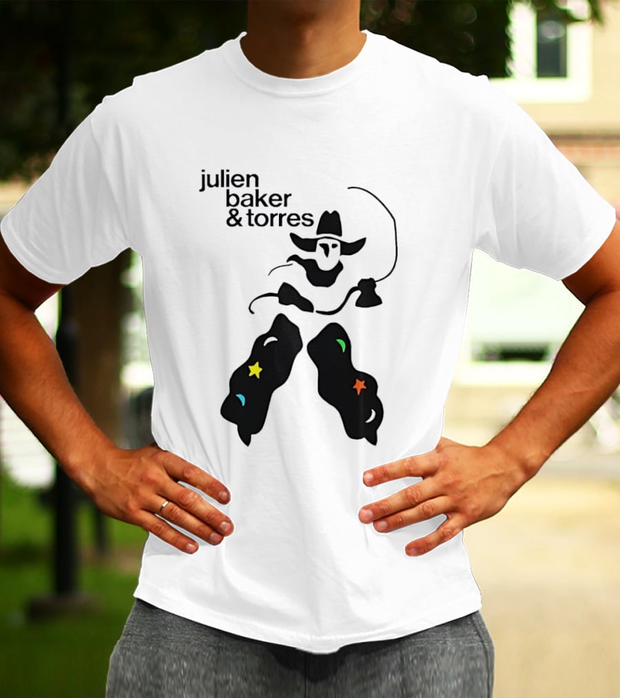 Julien Baker And Torres Cowboy Figure With Colorful Star Accents T-Shirt