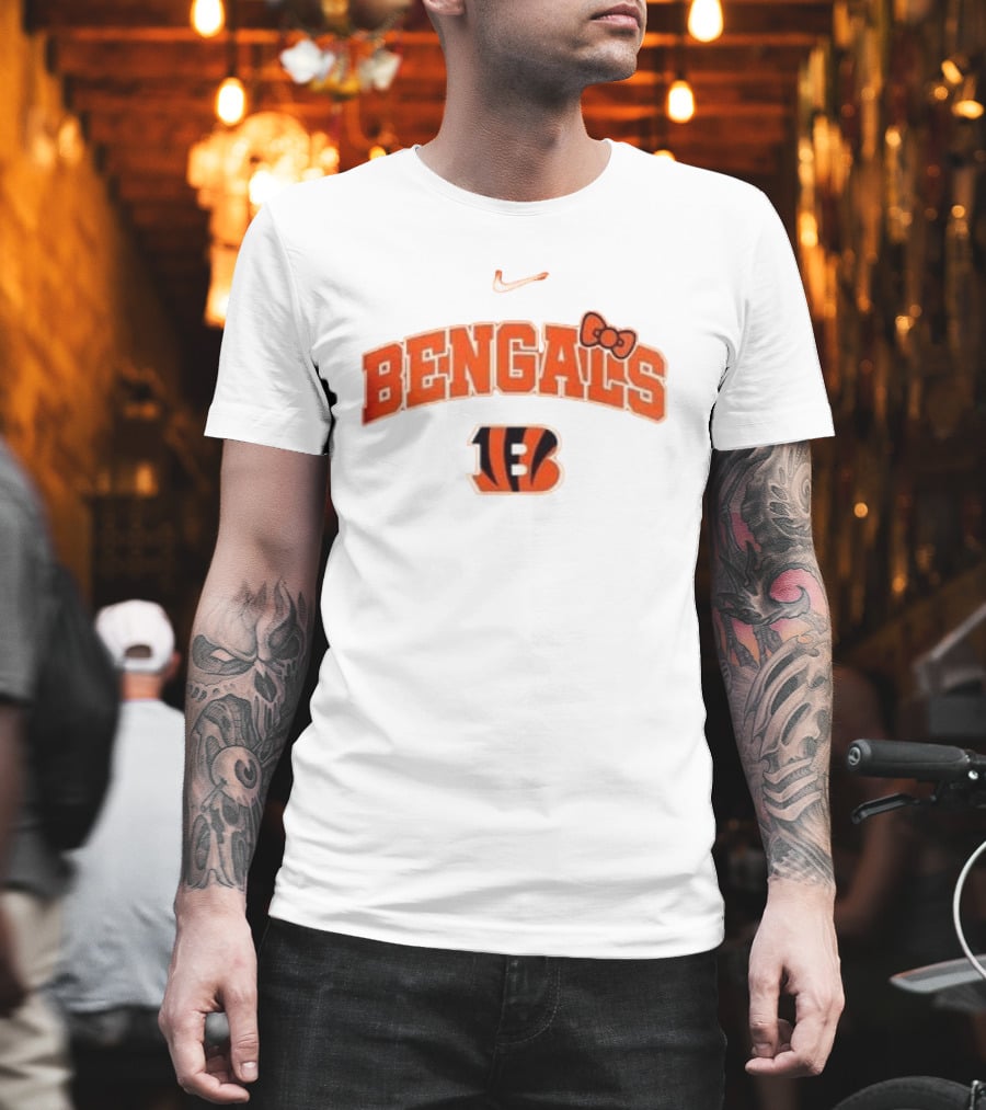 Nike Bengals Hello Kitty Bow Collaboration T-Shirt