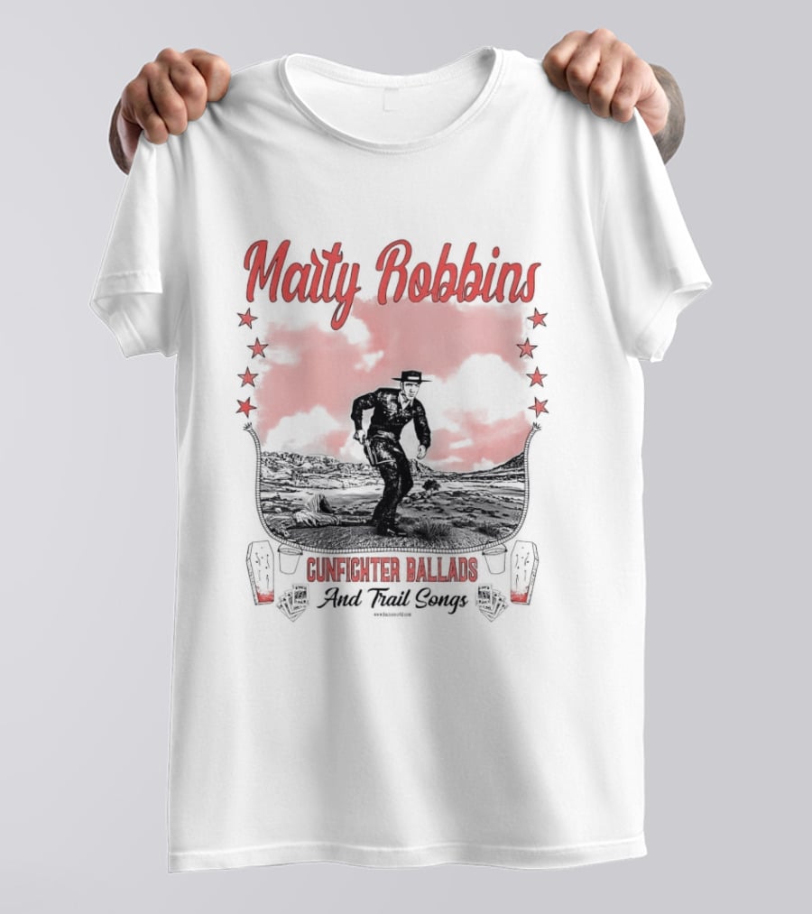 Marty Robbins Gunfighter Ballads And Trail Songs Cowboy Western Scene T-Shirt