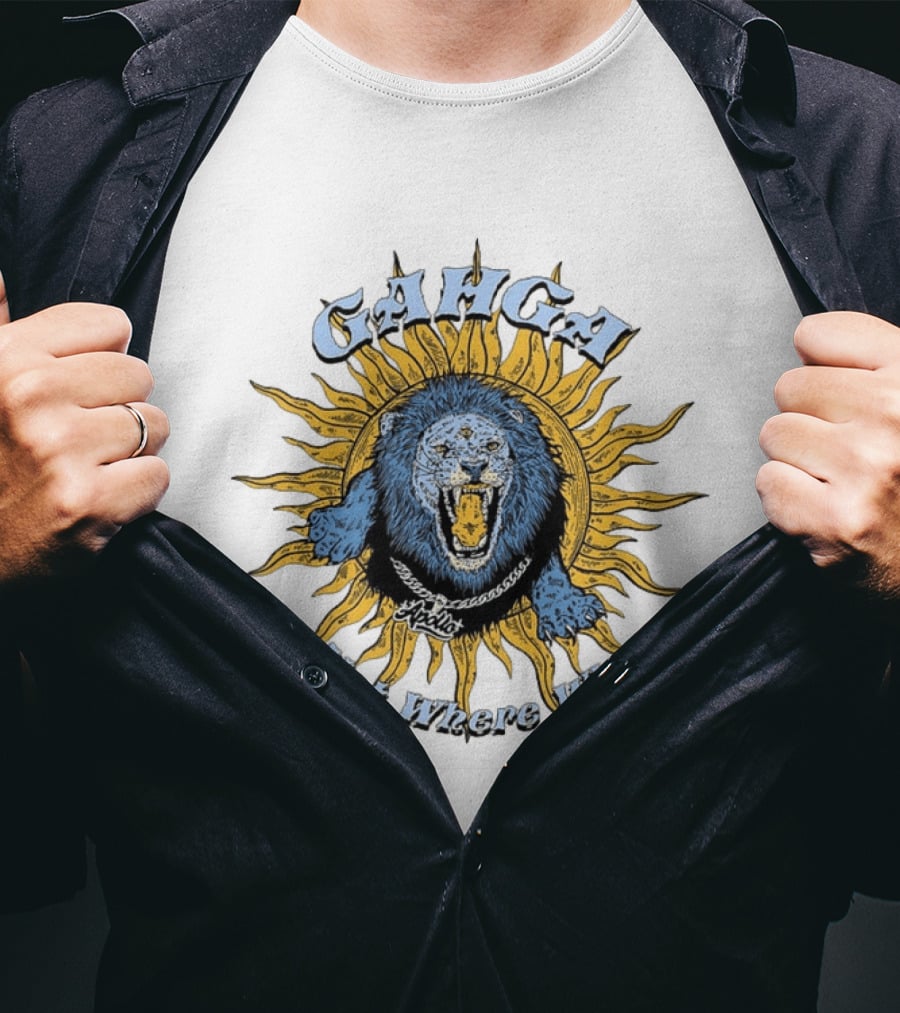 Ganga Three Eyed Lion Sunburst Apollo Not Where Who T-Shirt