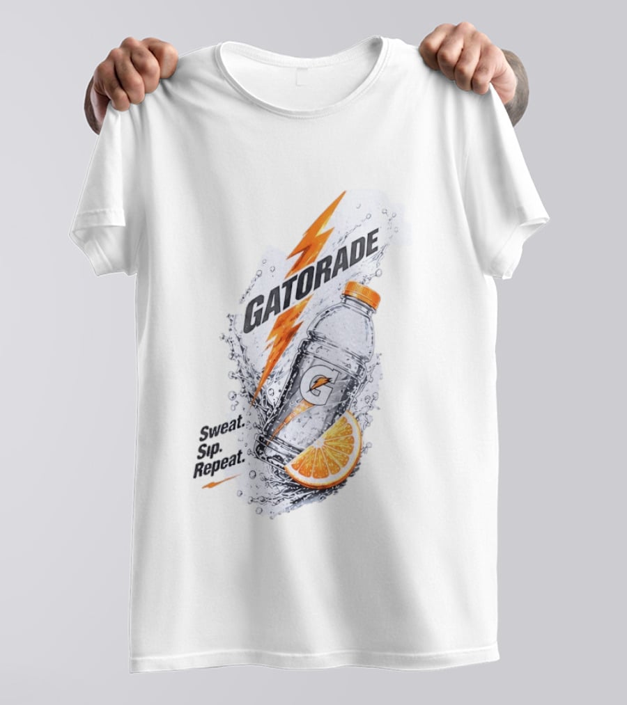 Gatorade Sweat Sip Repeat Lightning Bolt Orange Slice Bottle T-Shirt