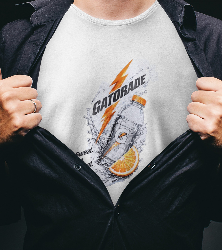 Gatorade Sweat Sip Repeat Lightning Bolt Orange Slice Bottle T-Shirt