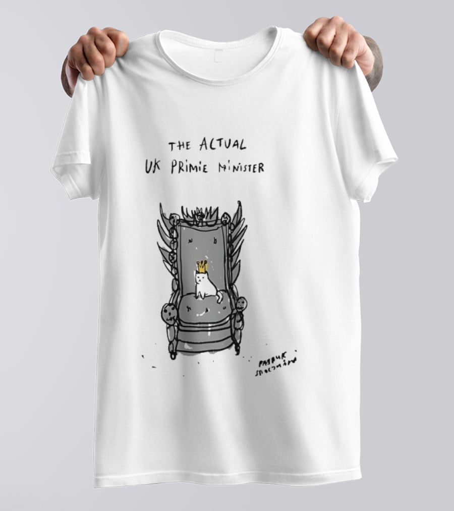 The Actual UK Prime Minister King Of Cat Throne Andrew Stevenson T-Shirt