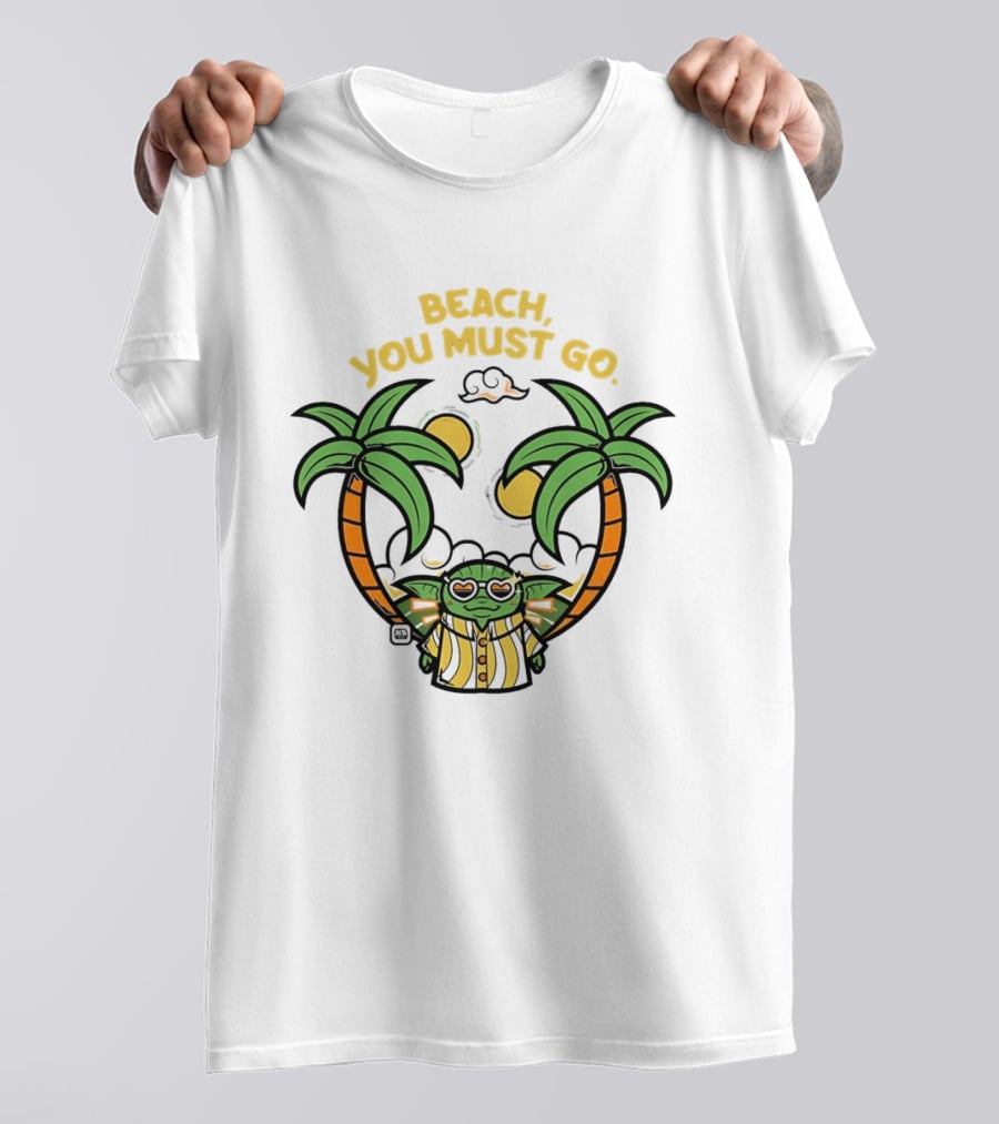 Grogu Hawaiian Outfit Beach You Must Go Palm Trees Sunglasses T-Shirt