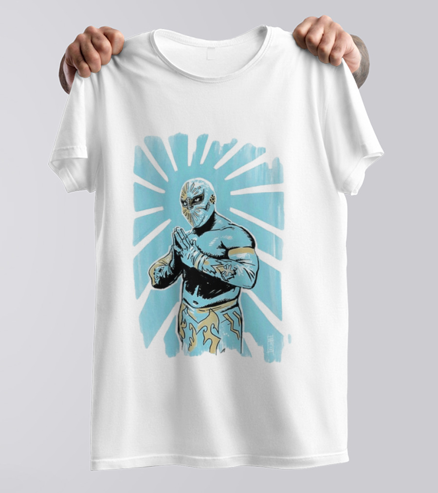Místico Lucha Libre Wrestler CMLL Wrestling Masked Starburst T-Shirt