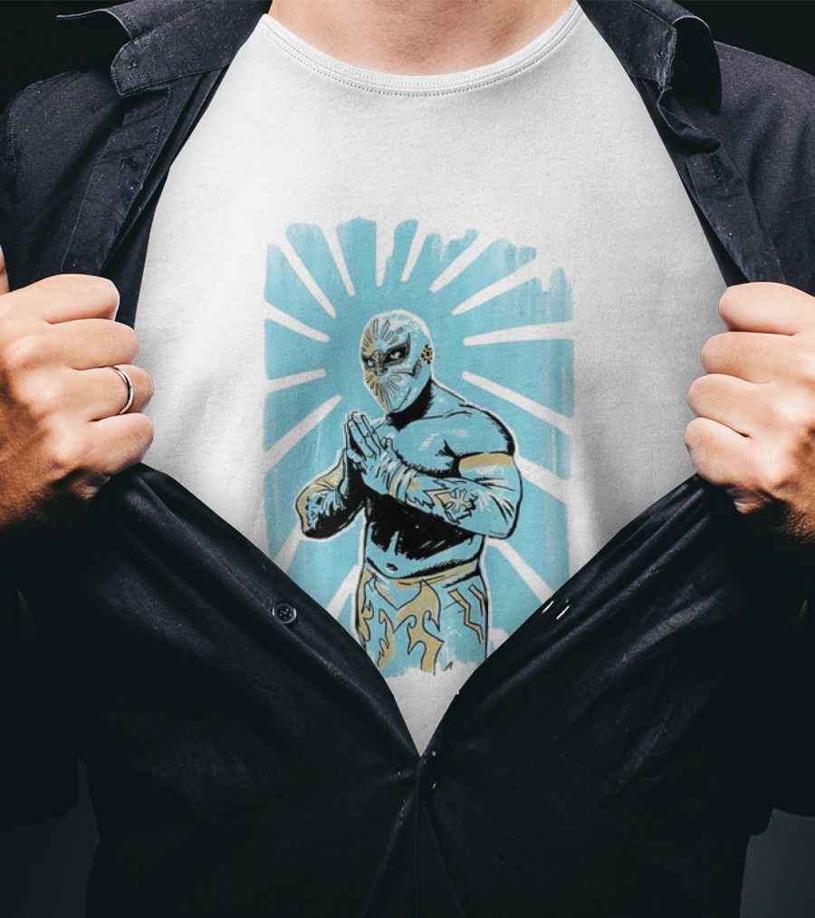 Místico Lucha Libre Wrestler CMLL Wrestling Masked Starburst T-Shirt