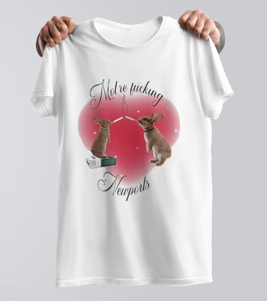 Motherfucking Newports Rabbits Smoking Cigarettes T-Shirt