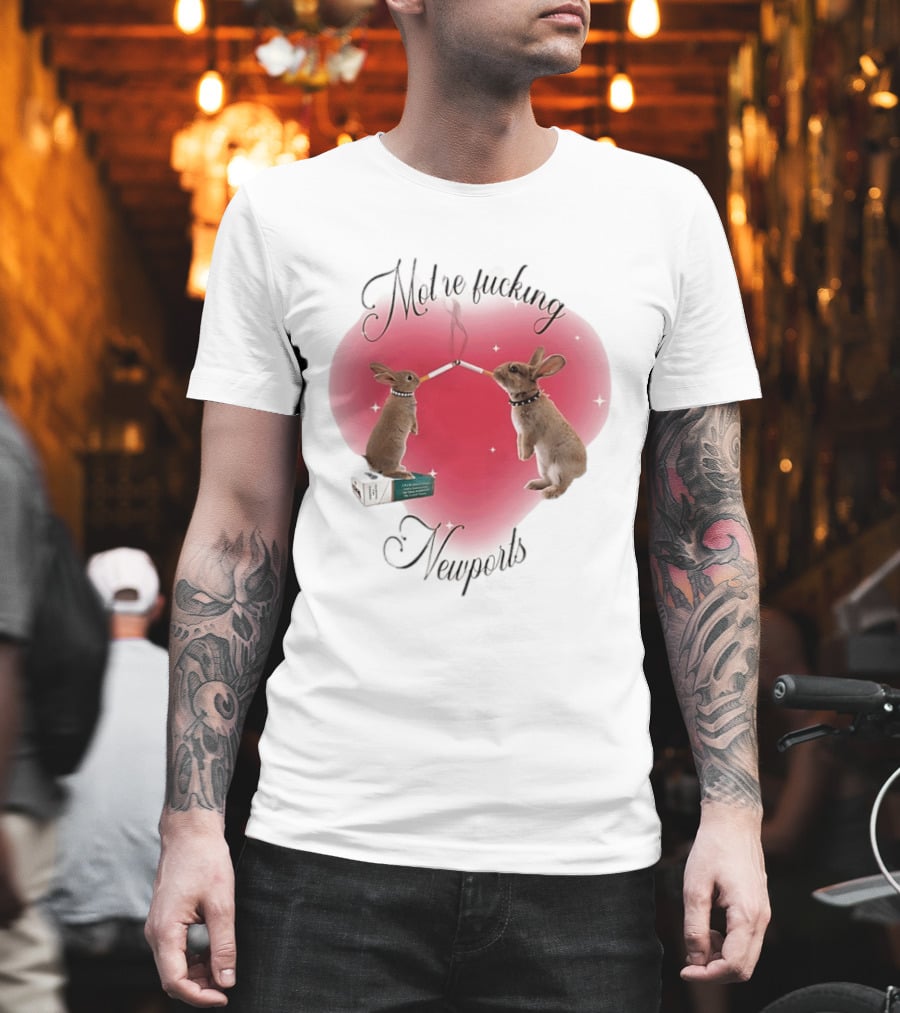 Motherfucking Newports Rabbits Smoking Cigarettes T-Shirt