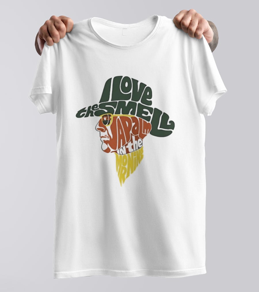 I Love The Smell Of Napalm In The Morning Cowboy Head Shape T-Shirt
