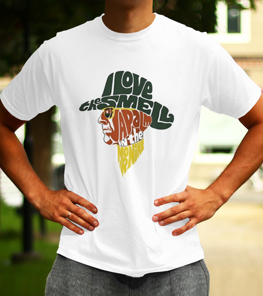 I Love The Smell Of Napalm In The Morning Cowboy Head Shape T-Shirt