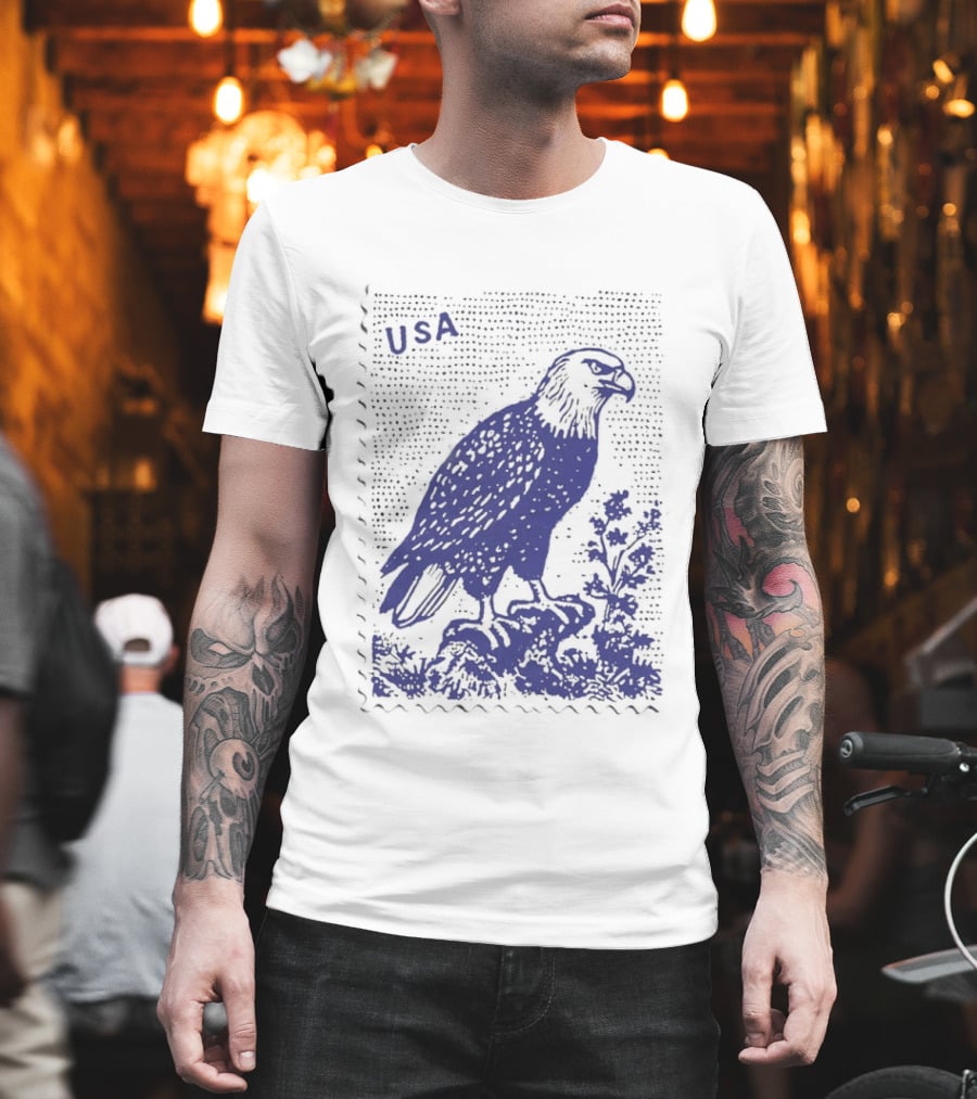 USA Bald Eagle Stamp Patriotic T-Shirt