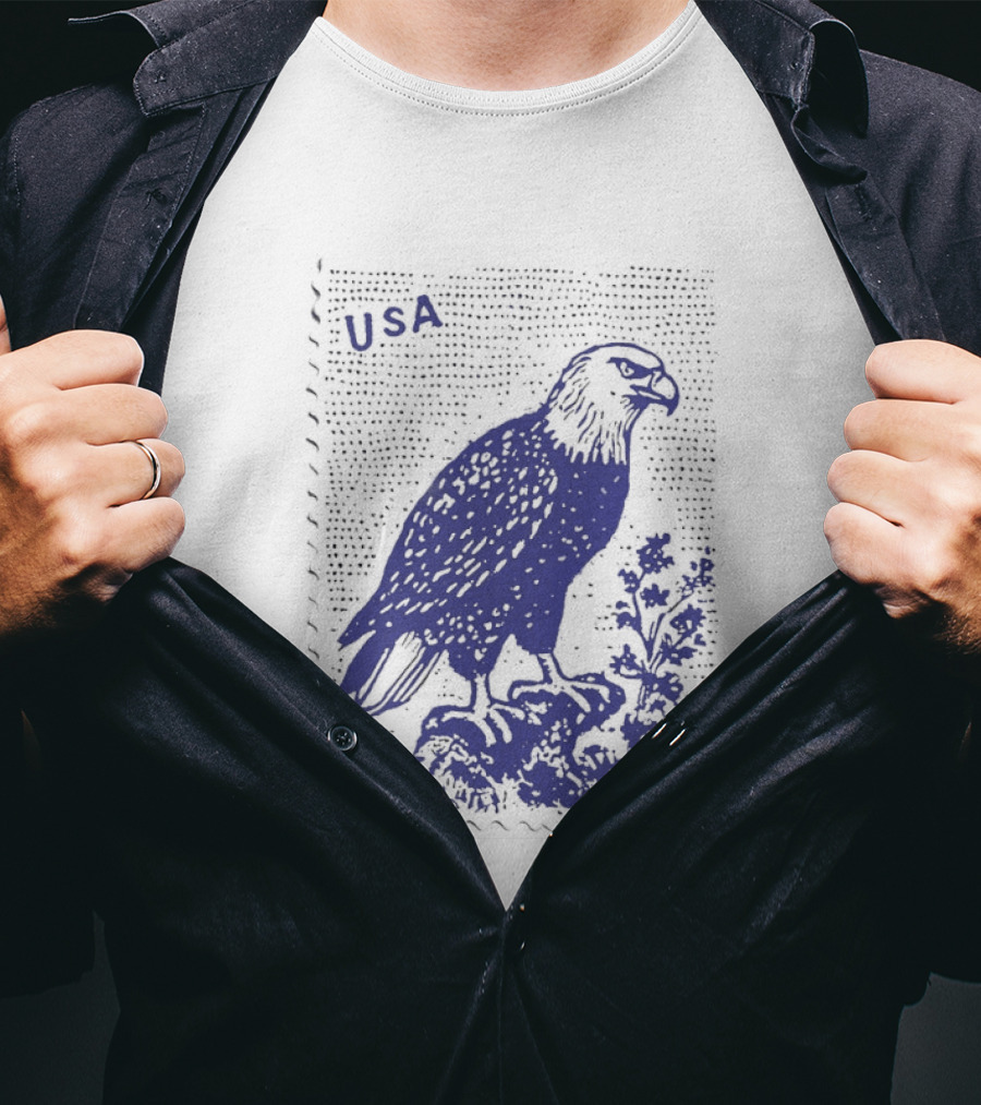 USA Bald Eagle Stamp Patriotic T-Shirt