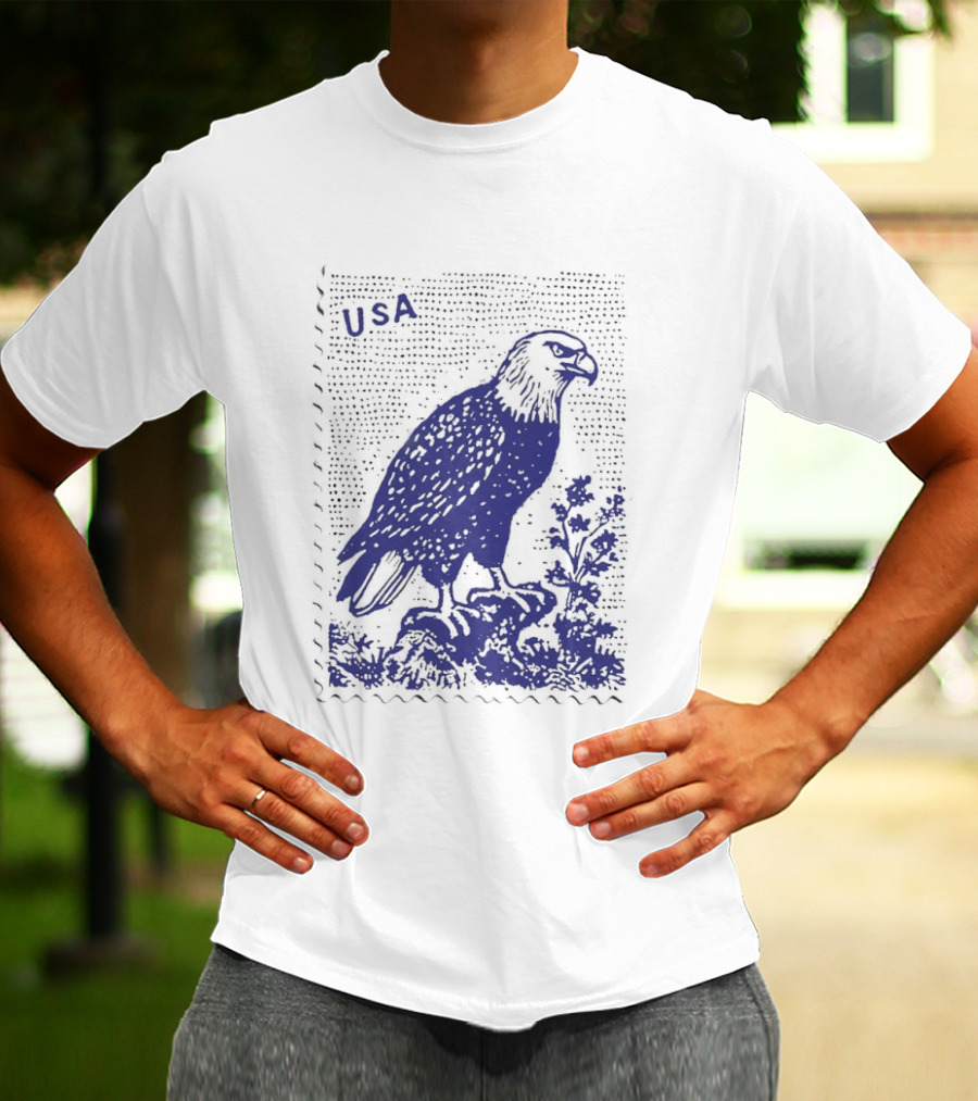USA Bald Eagle Stamp Patriotic T-Shirt