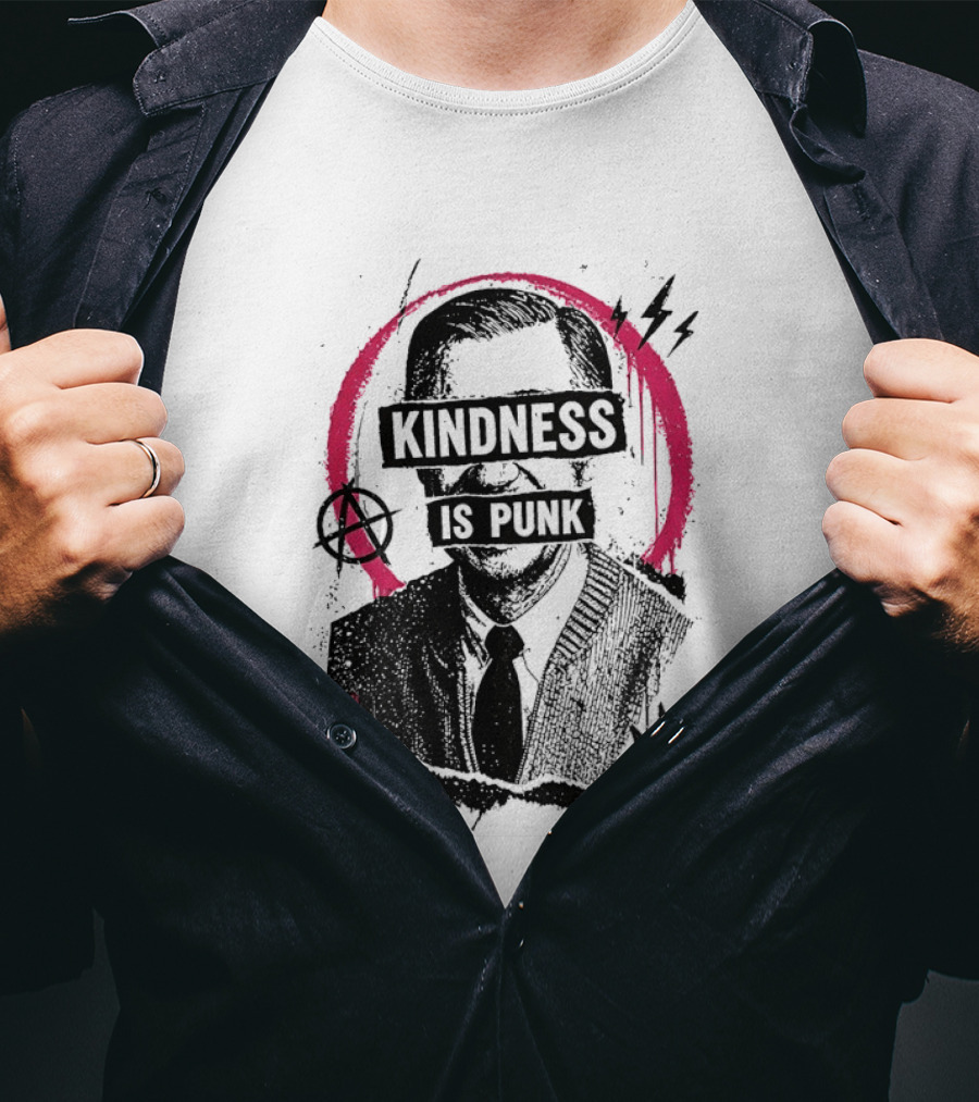 Kindness Is Punk Anarchy Symbol Torn Electric Lightning Bolt T-Shirt