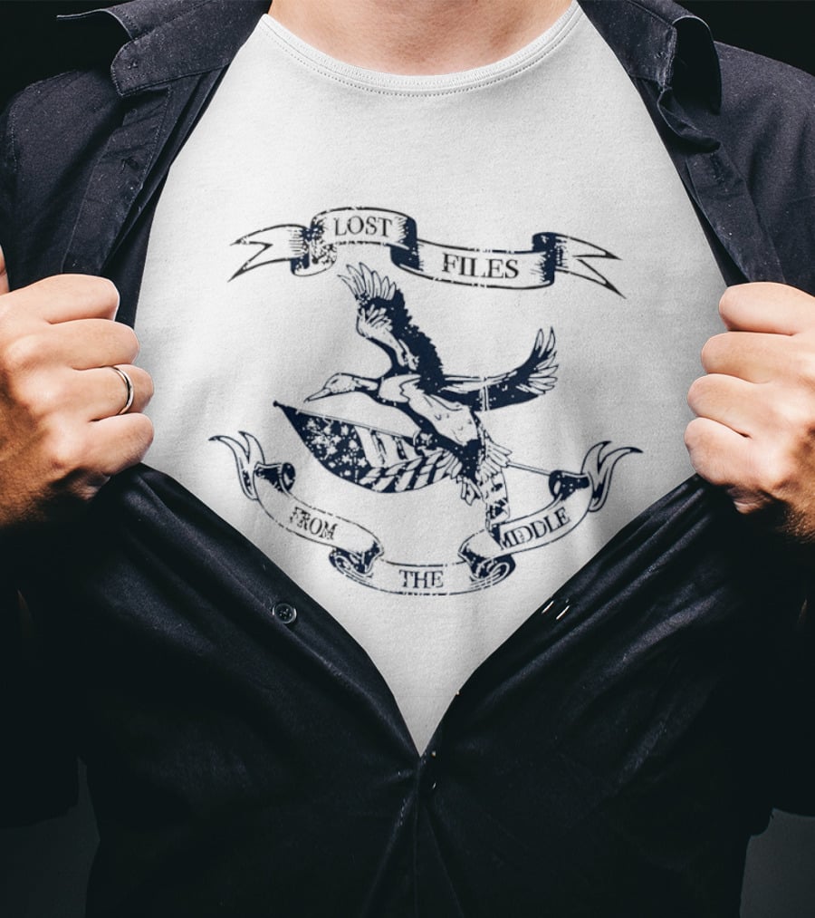 Lost Files From The Middle Duck American Flag T-Shirt