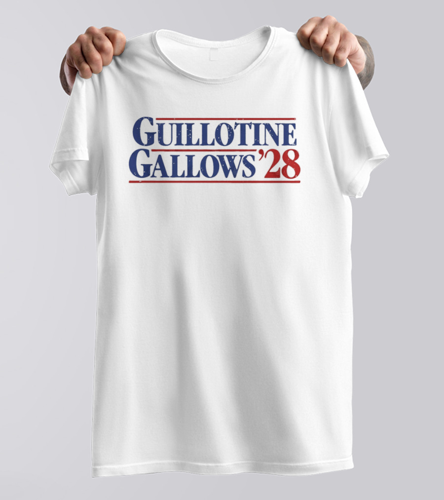Guillotine Gallows 2028 Political Parody Election Campaign T-Shirt