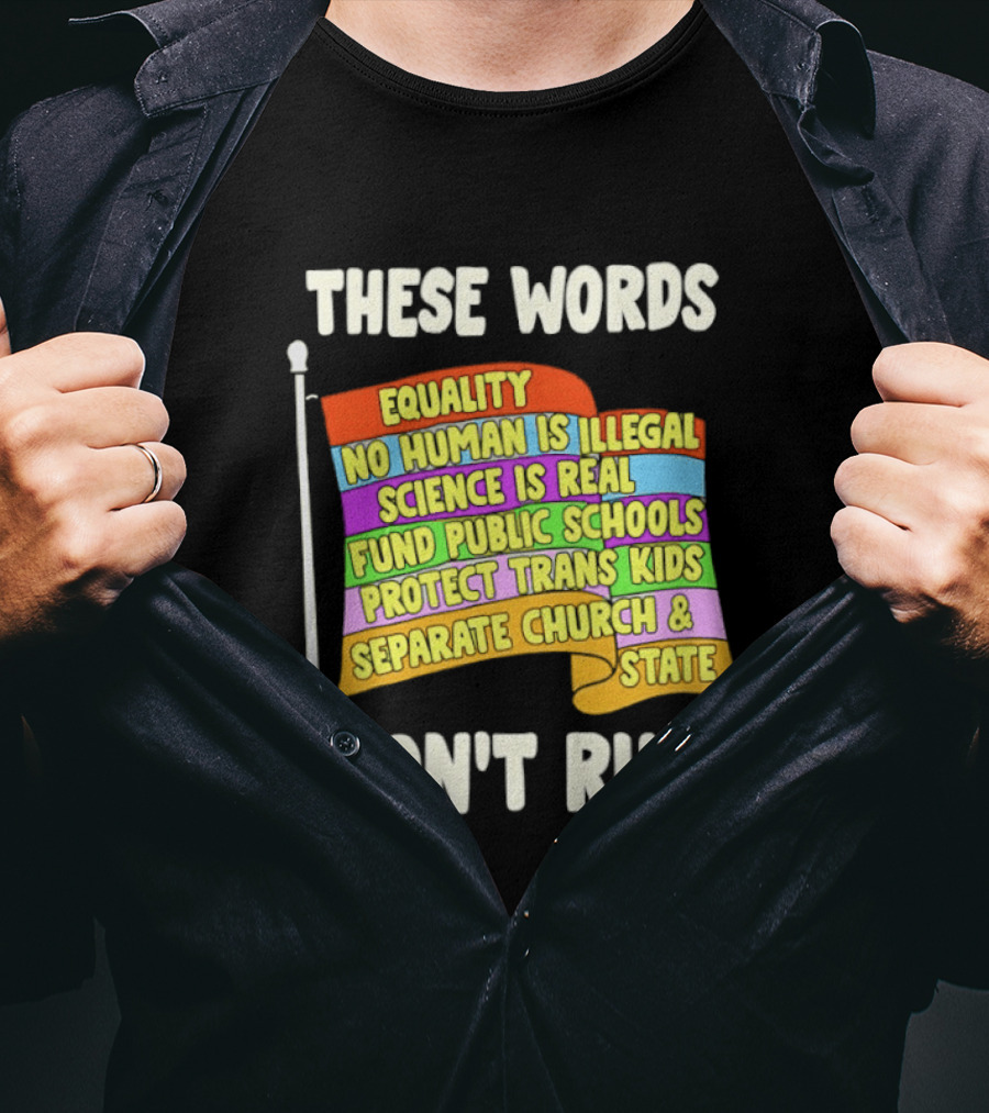 Equality No Person Is Illegal Science Is Real Fund Public Schools Protect Trans Kids Separate Church And State Flag T-Shirt