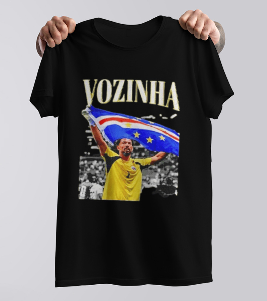 Vozinha Cape Verde Flag Celebration Football Team Player T-Shirt