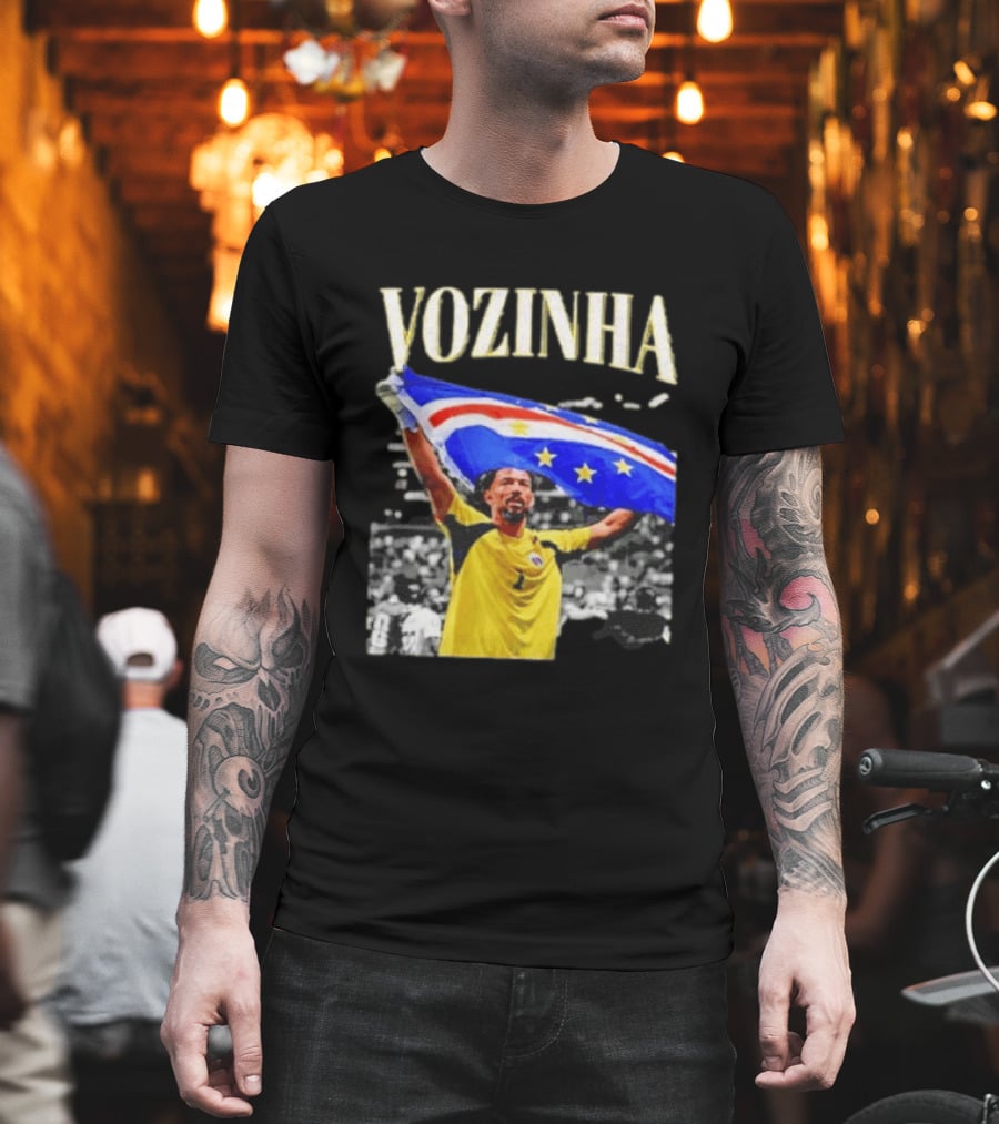 Vozinha Cape Verde Flag Celebration Football Team Player T-Shirt