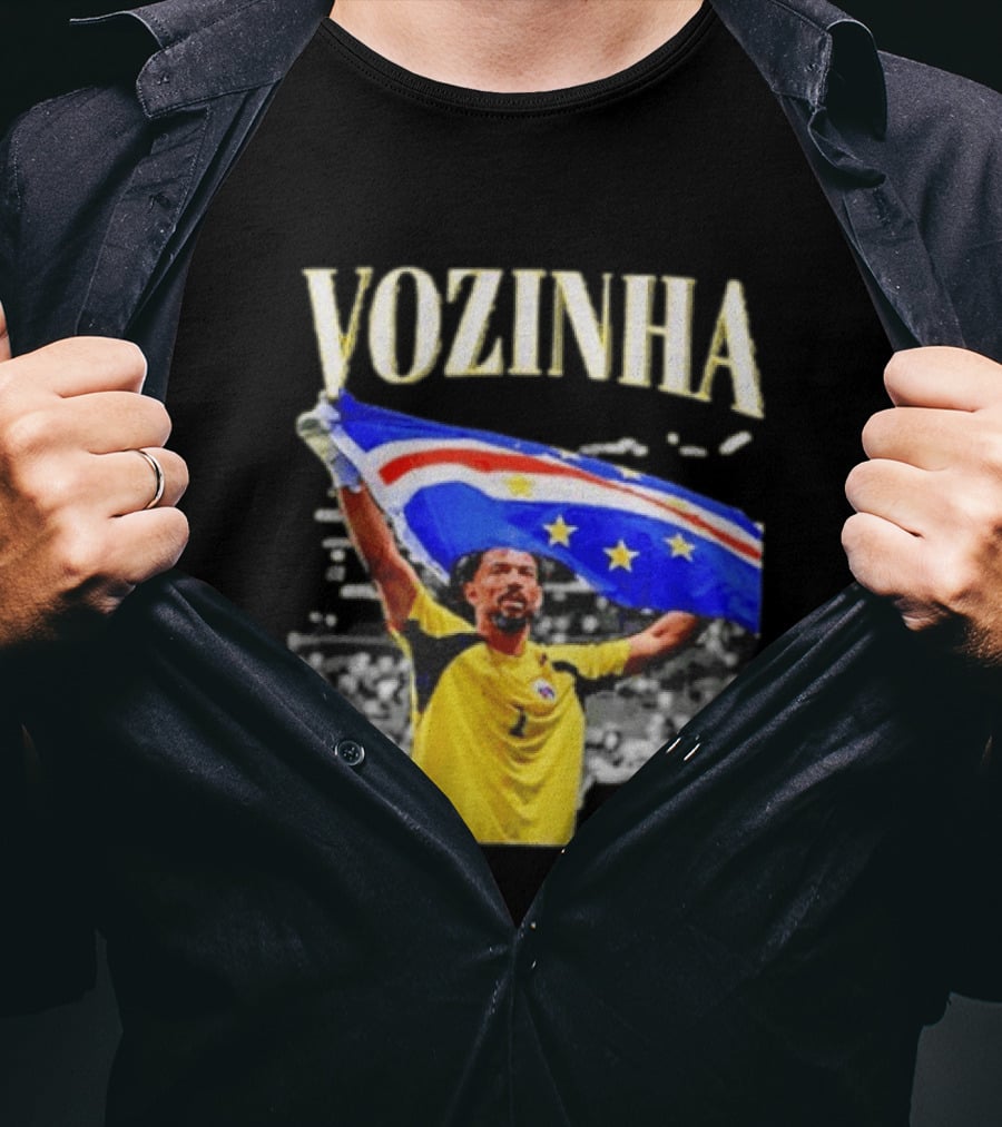 Vozinha Cape Verde Flag Celebration Football Team Player T-Shirt