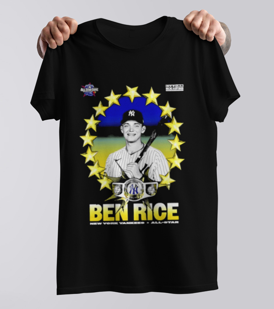 Ben Rice New York Yankees All Star Baseball Player MLB Stars T-Shirt