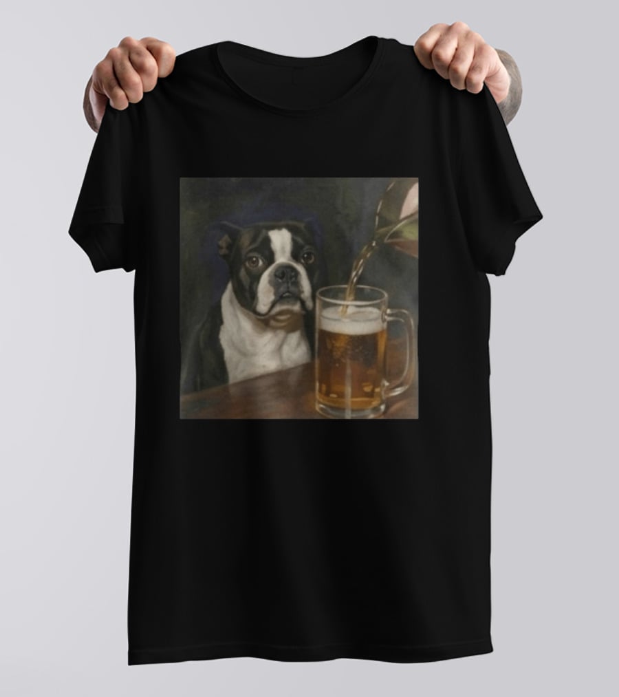 Boston Terrier Drinking Beer T-Shirt