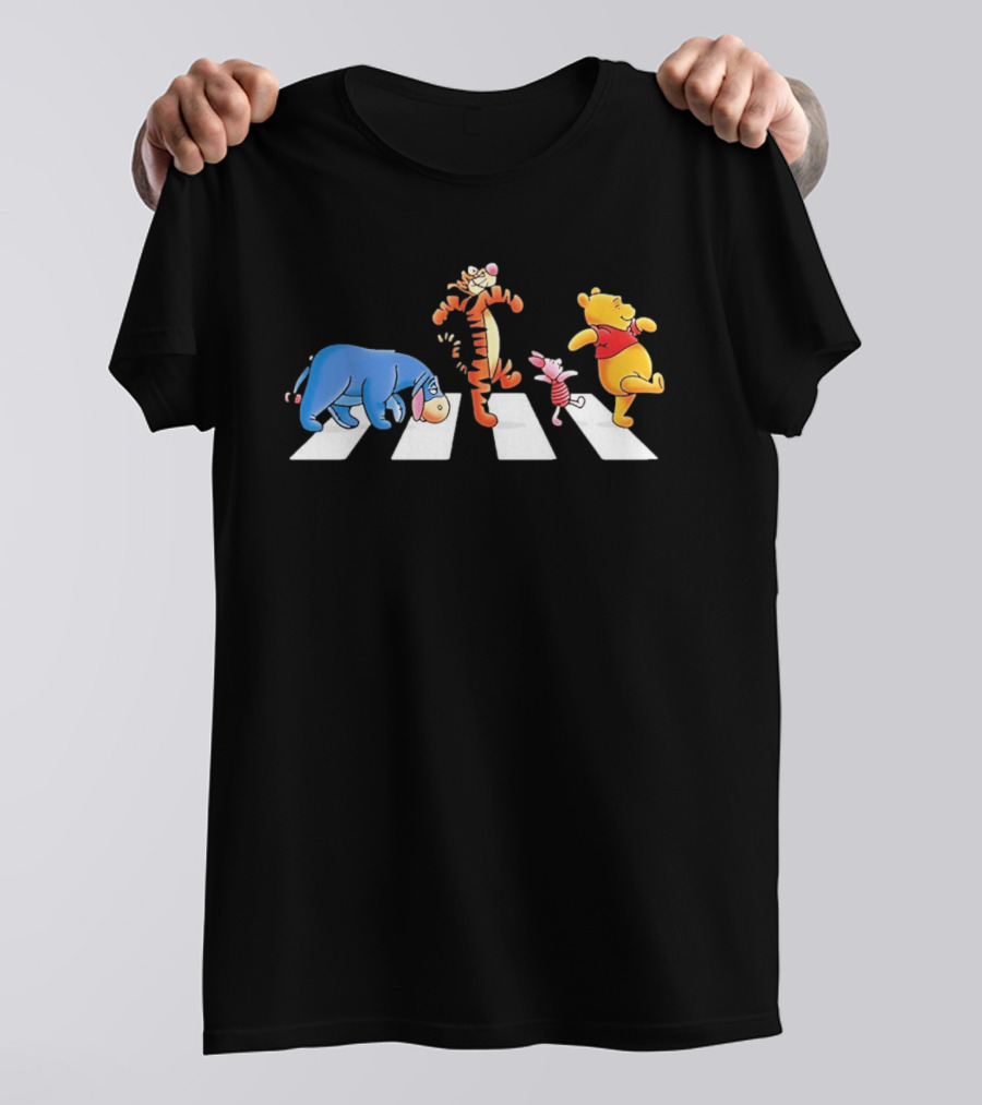 Eeyore Tigger Piglet Pooh Crossing Abbey Road Iconic Scene T-Shirt