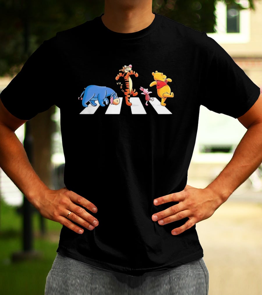 Eeyore Tigger Piglet Pooh Crossing Abbey Road Iconic Scene T-Shirt