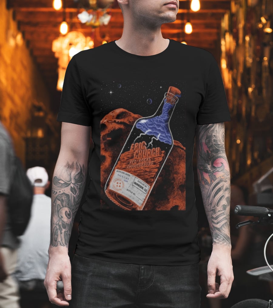 Eric Church Red Rocks Amphitheatre July 8 2026 Morrison CO Bottle T-Shirt