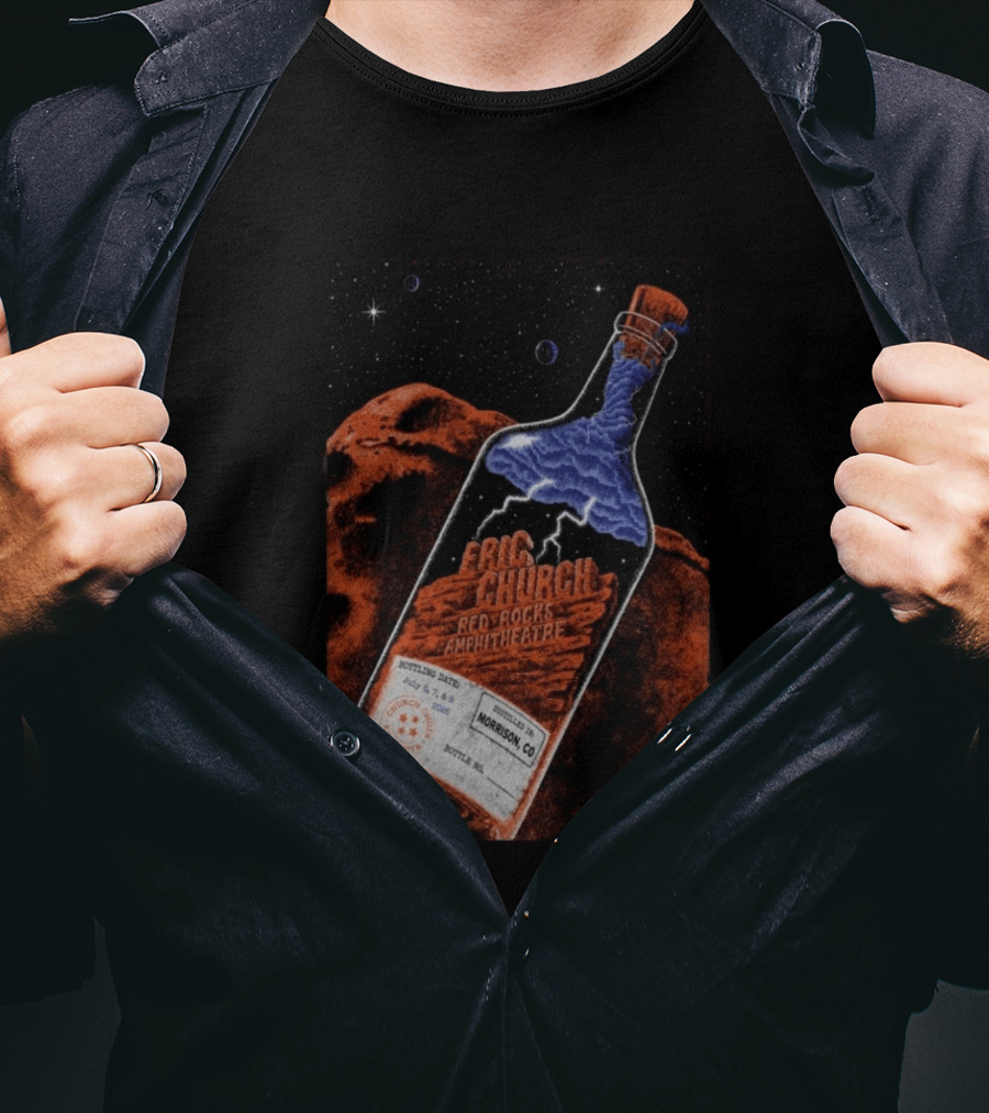 Eric Church Red Rocks Amphitheatre July 8 2026 Morrison CO Bottle T-Shirt