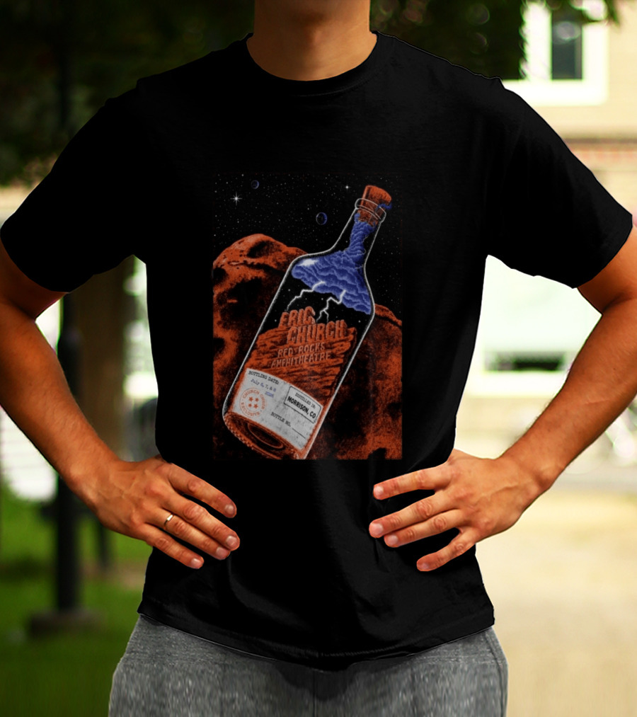Eric Church Red Rocks Amphitheatre July 8 2026 Morrison CO Bottle T-Shirt