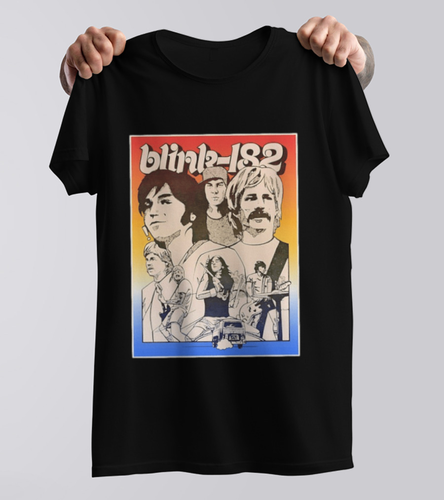 Blink 182 Band Members Pop Punk Collage T-Shirt