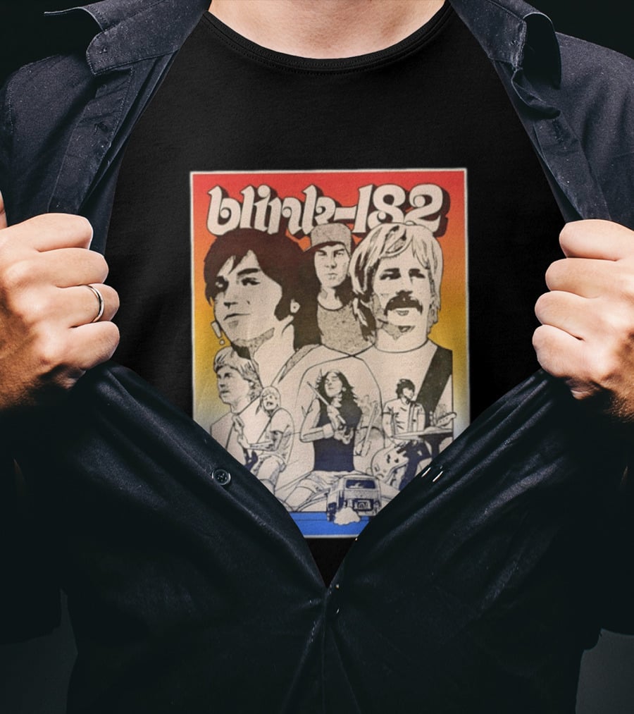 Blink 182 Band Members Pop Punk Collage T-Shirt