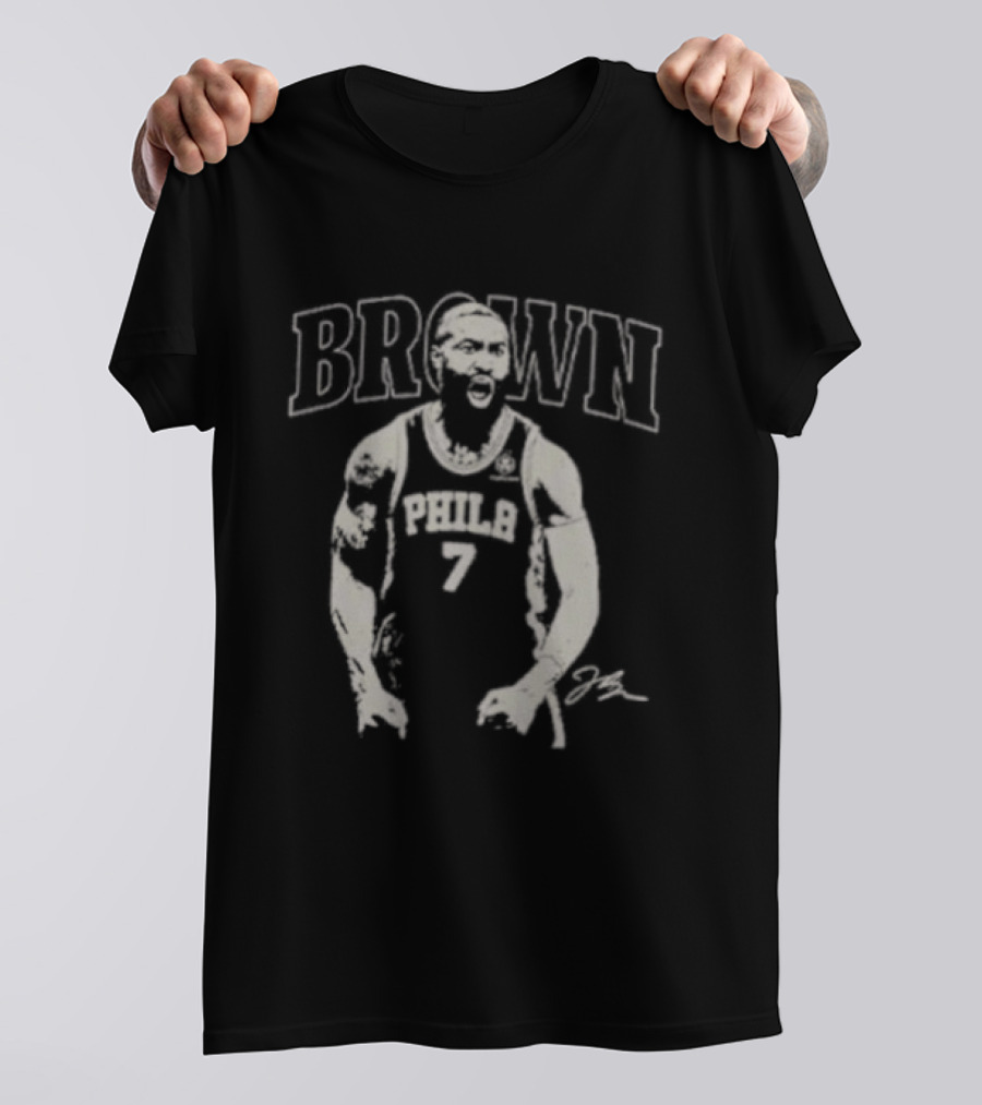 Brown Philadelphia 76ers No 7 Player T-Shirt