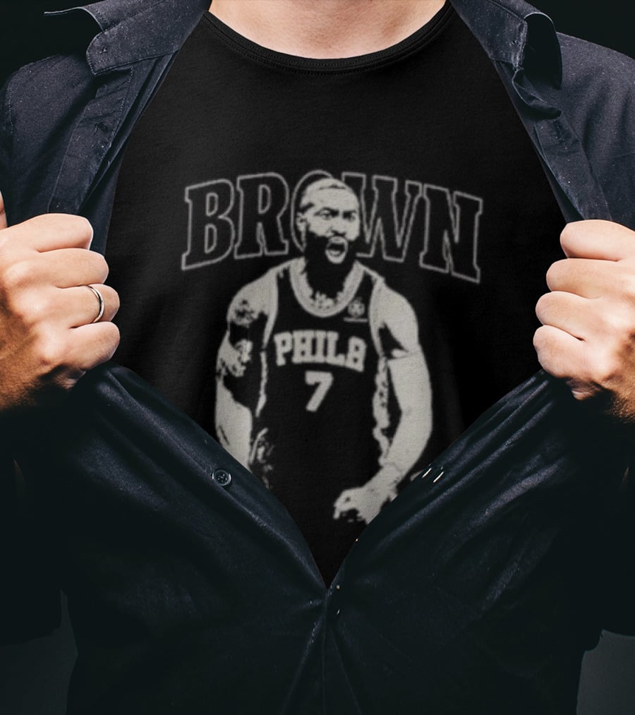 Brown Philadelphia 76ers No 7 Player T-Shirt