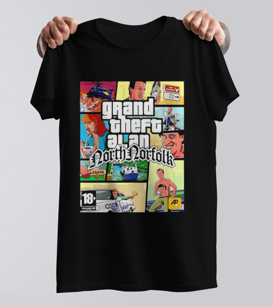 Grand Theft Alan North Norfolk Steve Coogan T-Shirt