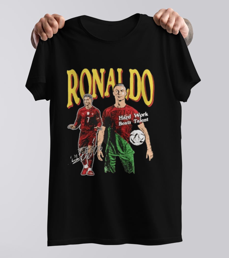 Ronaldo Hard Work Beats Talent Portugal Soccer T-Shirt