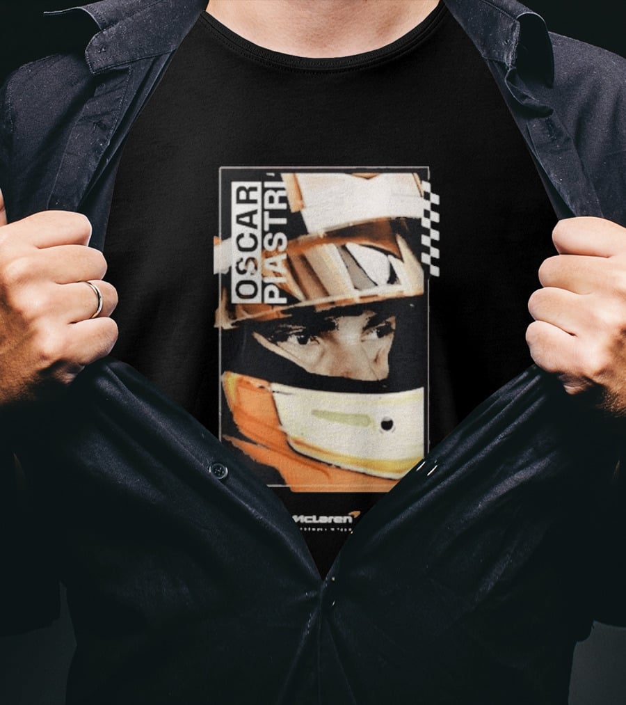 Oscar Piastri McLaren Driver Helmet Art Racing Fan T-Shirt