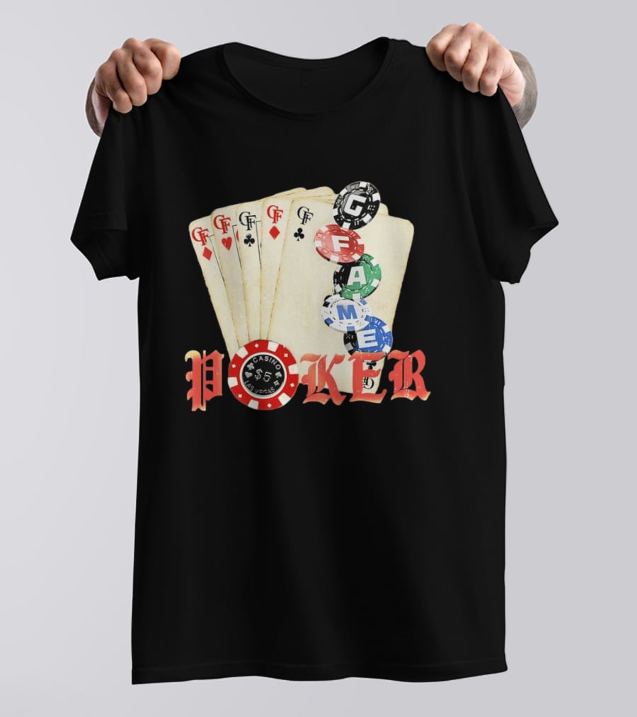 Casino Las Vegas Poker Cards And Chips GF Game T-Shirt