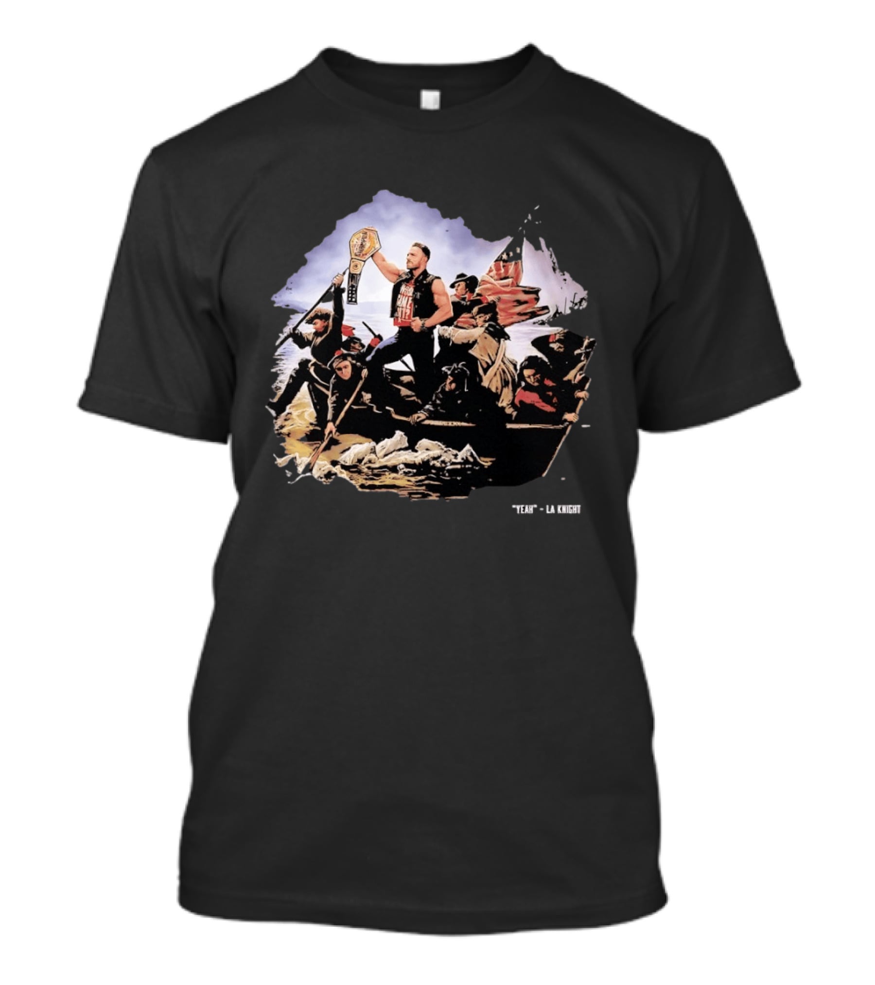 LA Knight WWE Yeah Washington Crossing The Delaware Championship T-Shirt