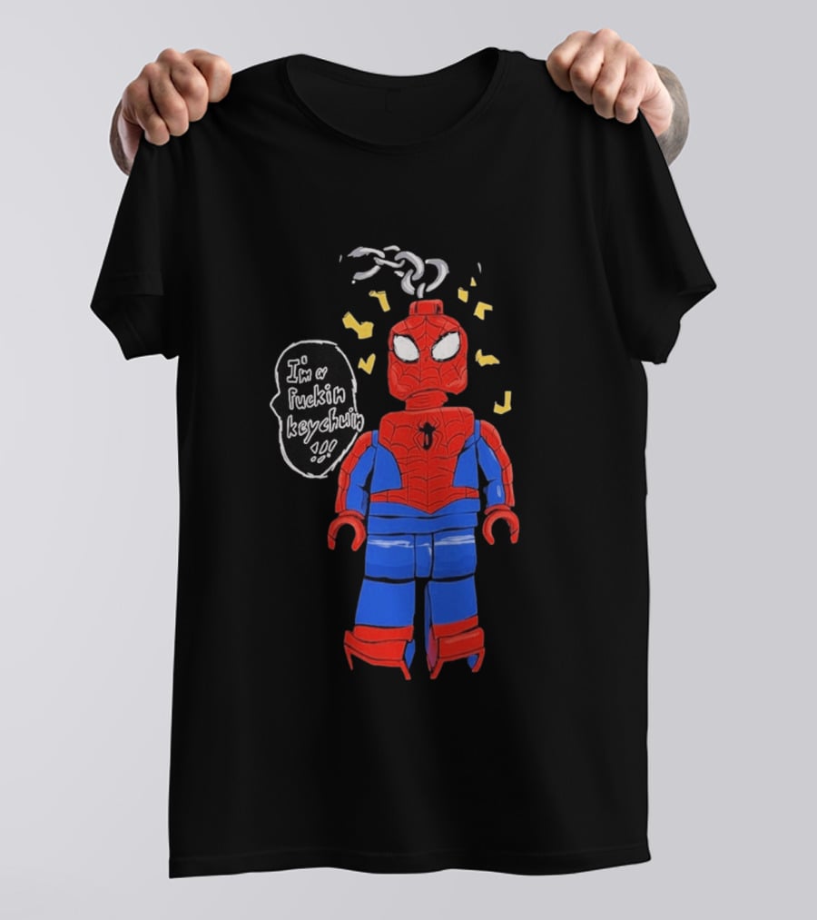 Lego Spider Man I'm A Keychain Funny Minifigure T-Shirt