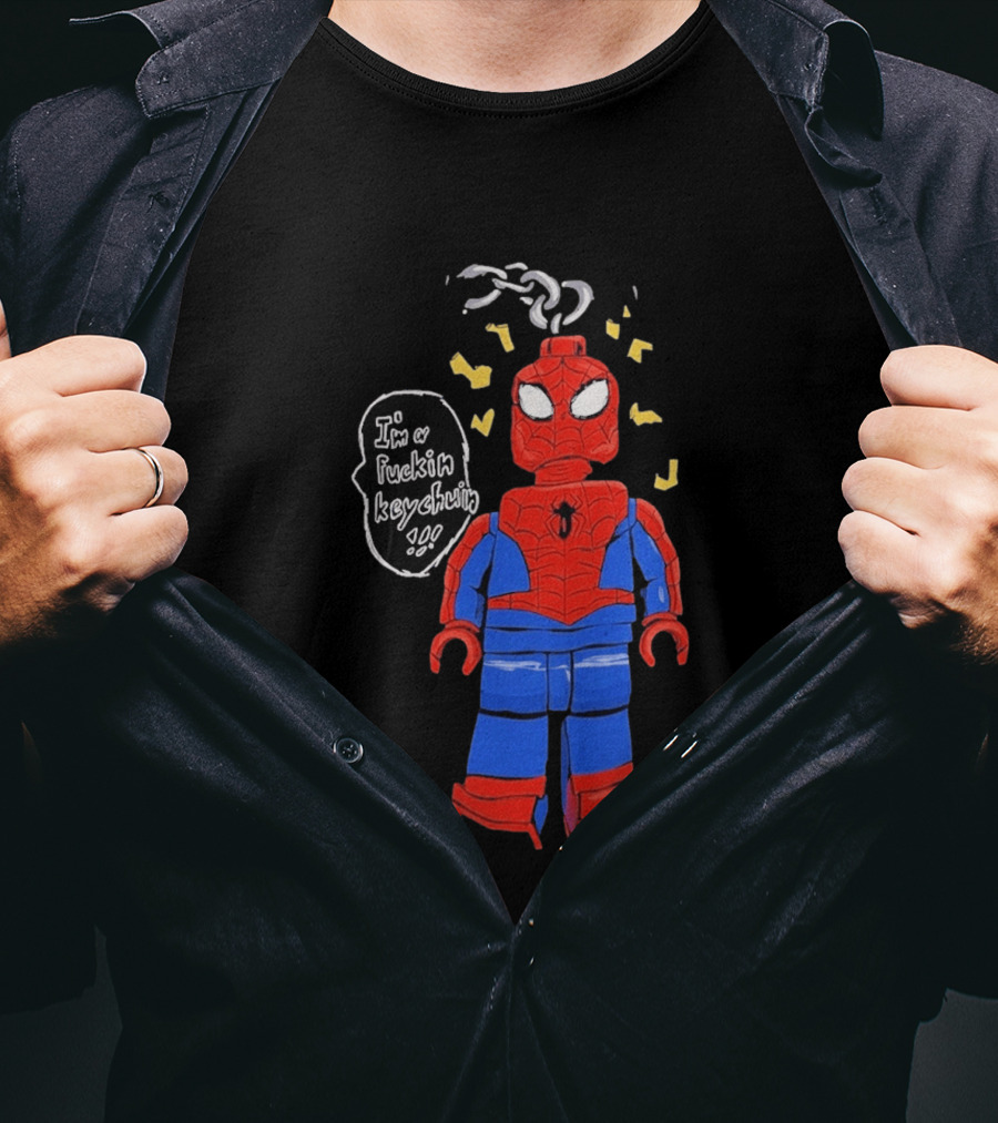 Lego Spider Man I'm A Keychain Funny Minifigure T-Shirt
