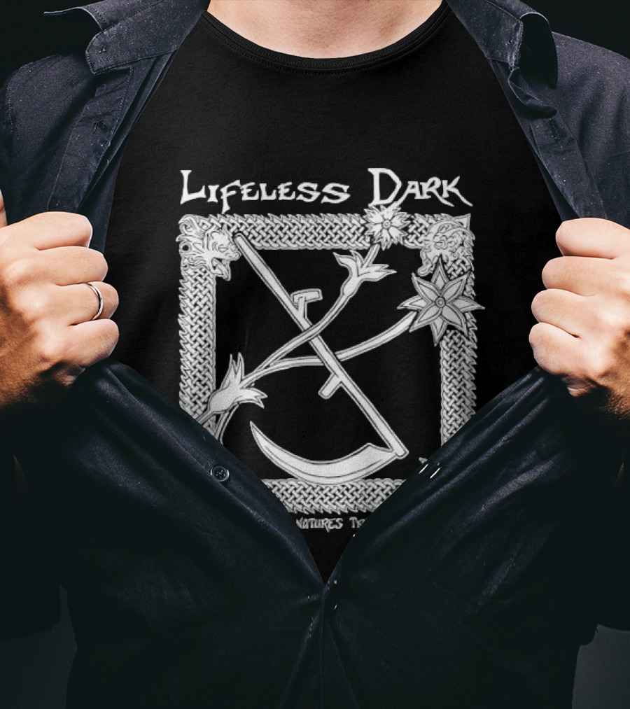 Lifeless Dark Forces Of Nature's Transformation Celtic Knot Scythe Star T-Shirt