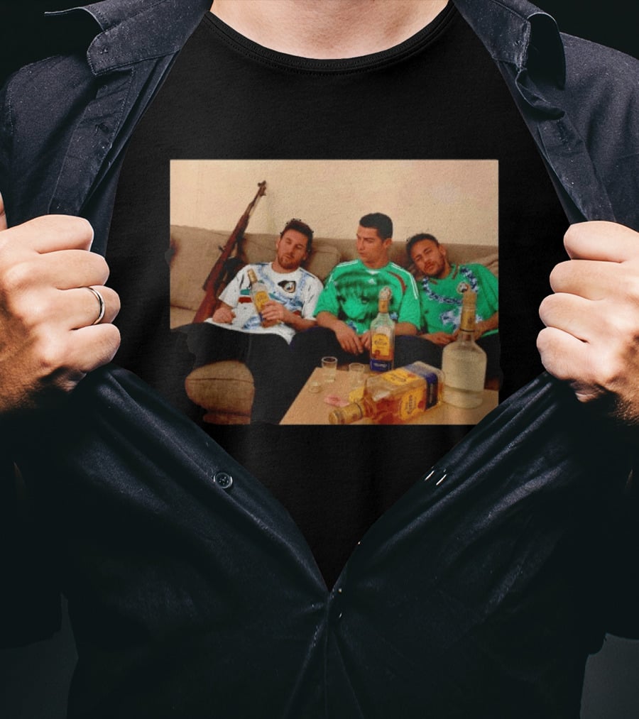 Lionel Messi Cristiano Ronaldo Neymar Mexico National Team Tequila Party T-Shirt