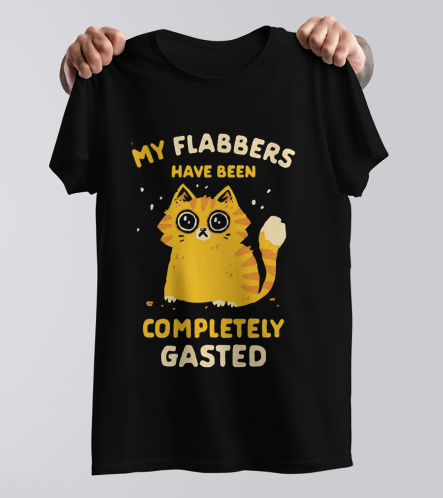 Shocked Cartoon Cat My Flabbers Have Been Completely Gasted T-Shirt