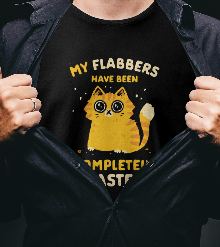 Shocked Cartoon Cat My Flabbers Have Been Completely Gasted T-Shirt