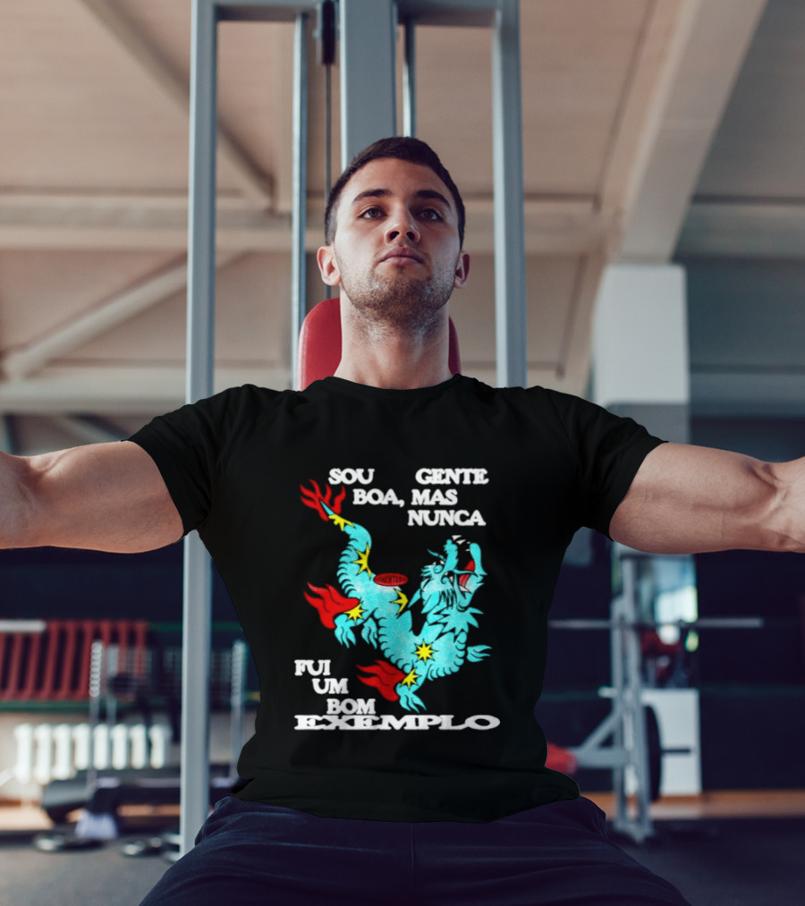 Sou Gente Boa Mas Nunca Fui Um Bom Exemplo Dragão Colorido T-Shirt