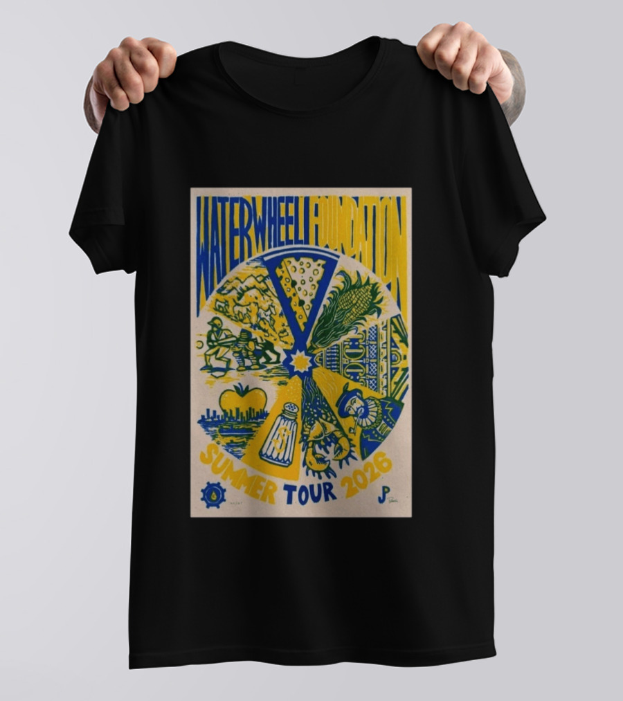WaterWheel Foundation Summer Tour 2026 Salt Shaker Apple Corn T-Shirt